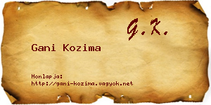 Gani Kozima névjegykártya